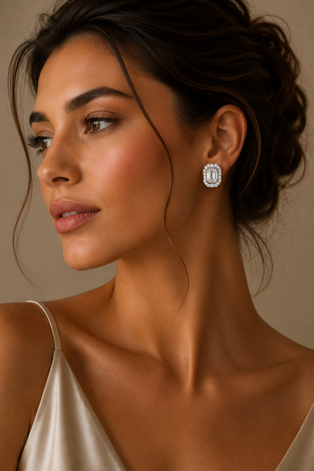 Izzari Regal Emerald-Cut Diamond Stud Earrings