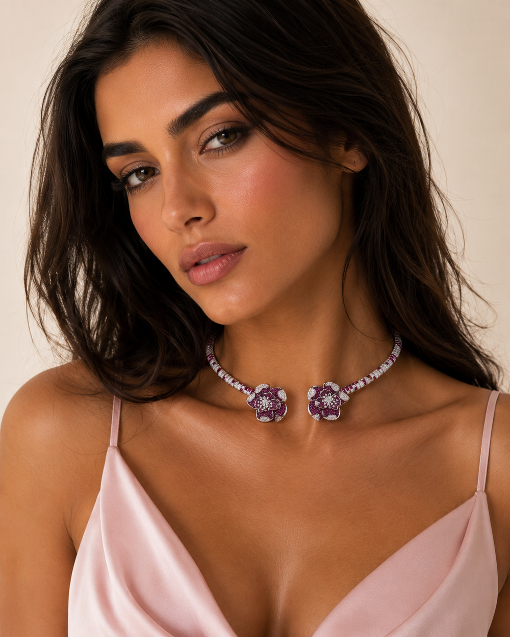 Eternal Rose Diamond Necklace in 18K Gold