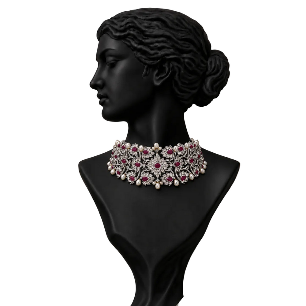 Ruby Royale Diamond Statement Necklace in 18K Gold | Luxury Fine Jewellery