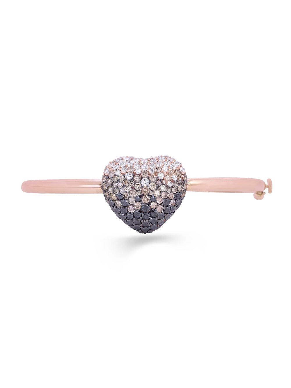 Ombre Verde Disco Heart Diamond Bracelet in 18K White Gold