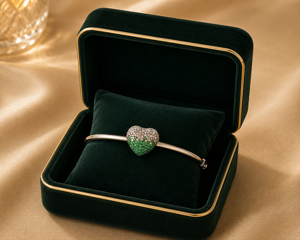 Disco Heart Garden Diamond Bracelet in 18K White Gold