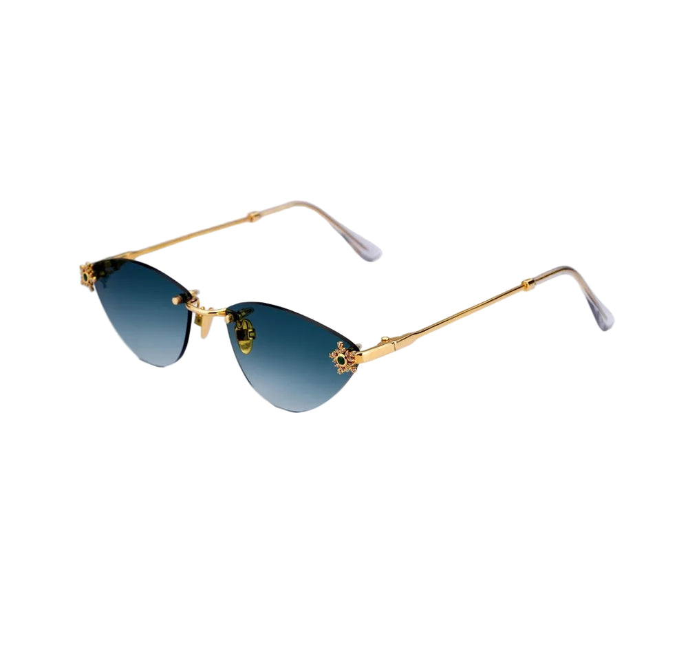 14K Gold Aviator Diamond Sunglasses
