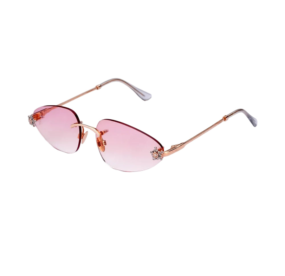 14K Rose Gold Diamond Sunglasses