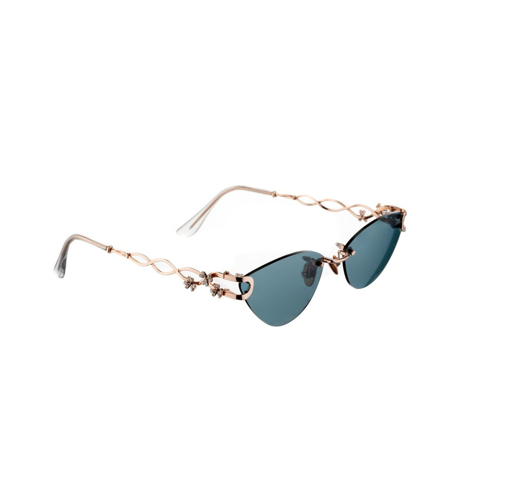Designer 14K Gold Diamond Sunglasses