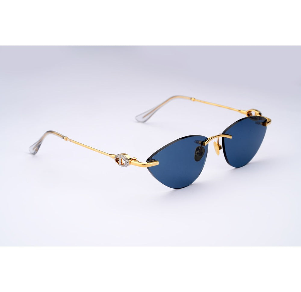 14K Gold Shield Diamond Sunglasses