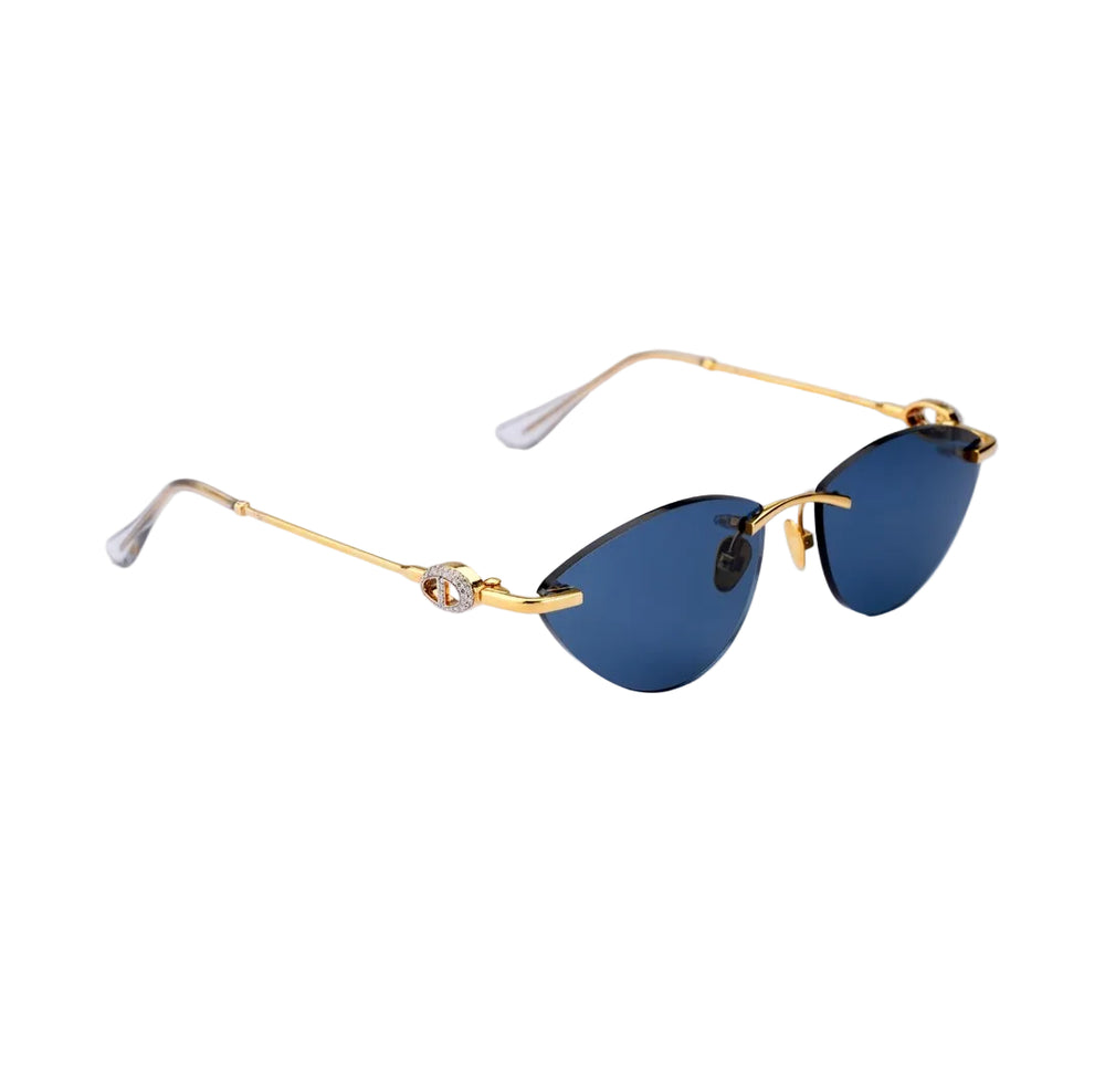 14K Gold Shield Diamond Sunglasses