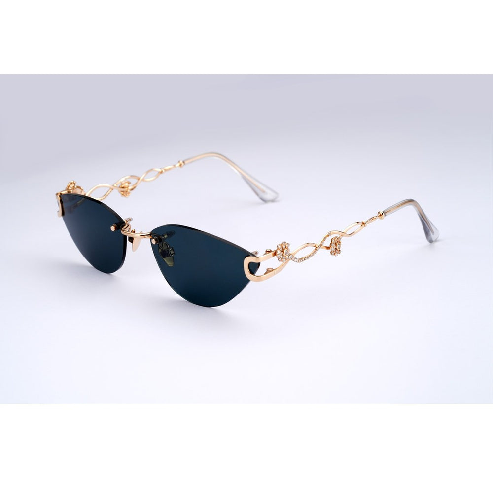14K Gold Aviator Diamond Sunglasses