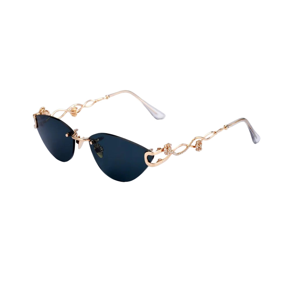 14K Gold Aviator Diamond Sunglasses
