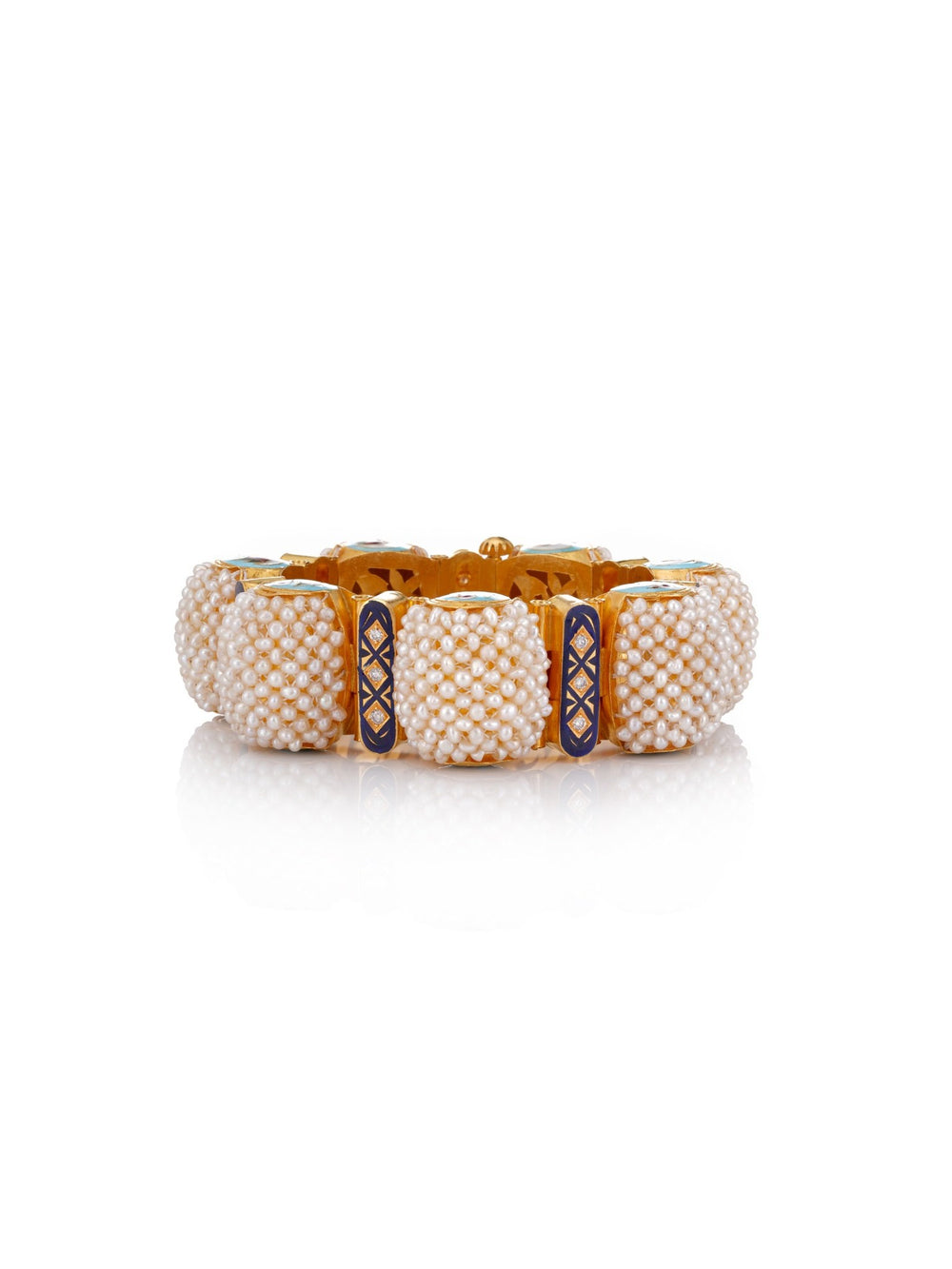 Noor Basra Pearl Heritage Bangle in 22K Gold