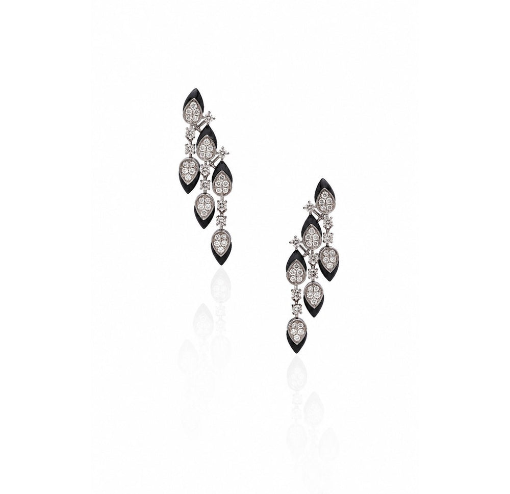 18K White Gold Vintage Diamond Drop Earrings