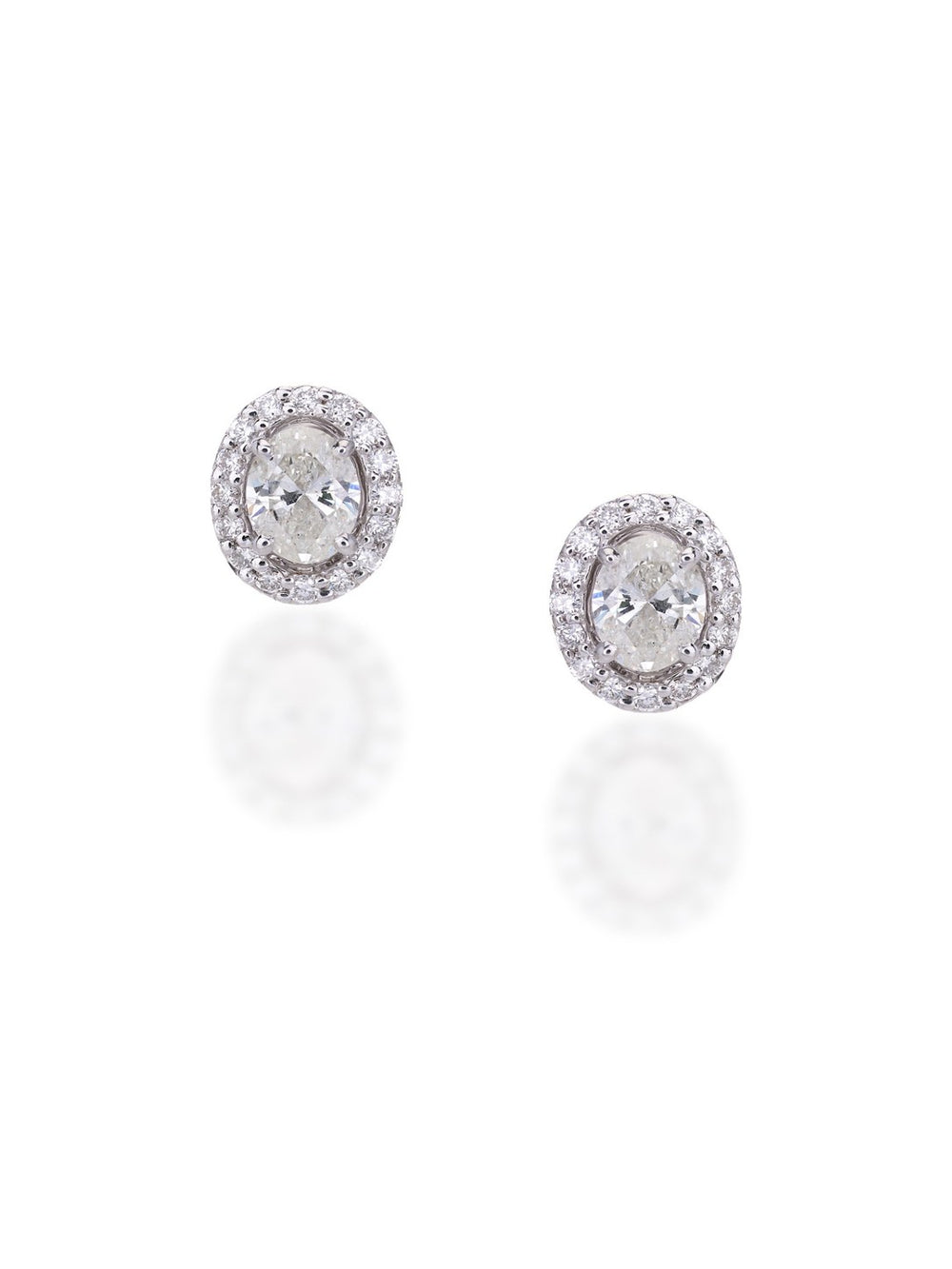 Izzari Vintage Halo Diamond Stud Earrings