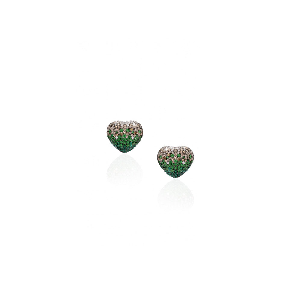Verde Pavé Emerald Diamond Statement Stud Earrings