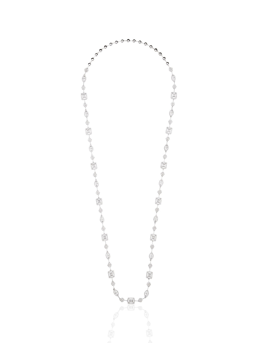 Elegant Diamond Curve Necklace in 18K Gold