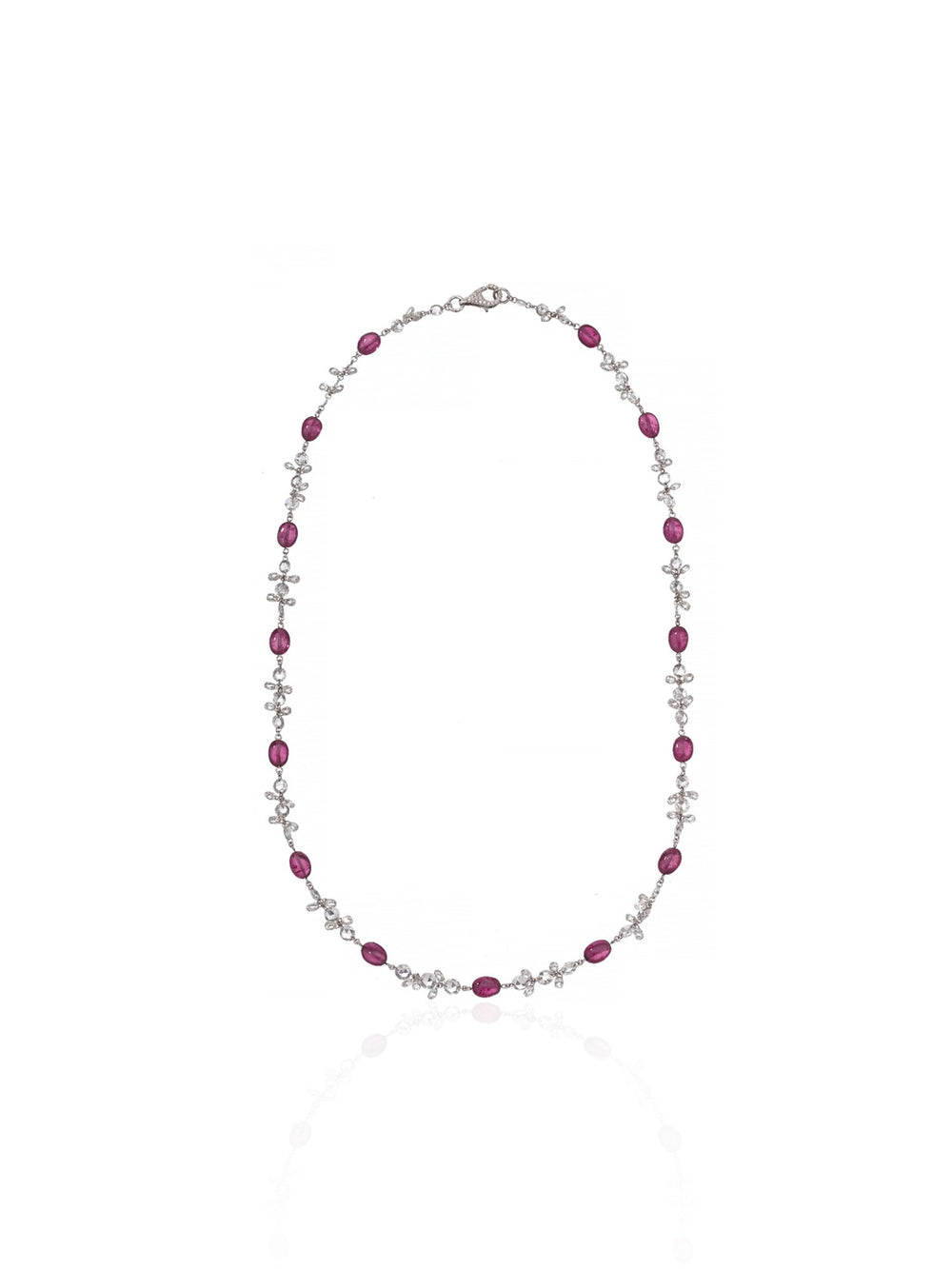 Ruby Charm Diamond Station Necklace in 18K Gold | Luxury Fine Jewellery