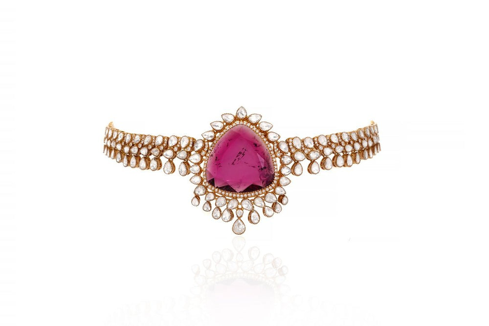 Ruby Blossom Diamond Pendant Necklace in 18K Gold | Luxury Fine Jewellery