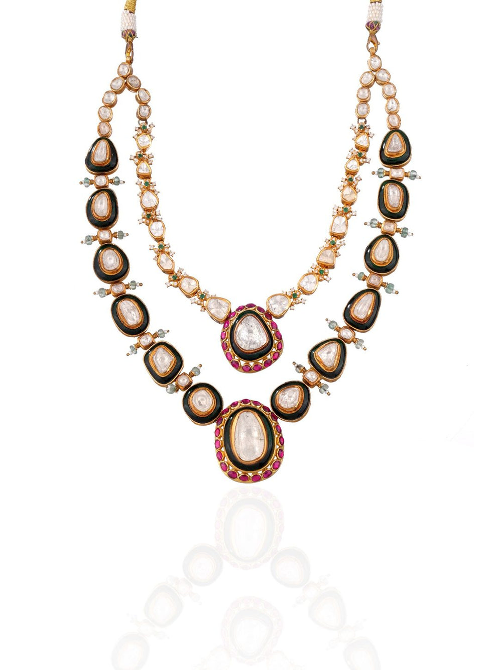 Rajvansh Layered Polki Diamond Necklace in 18K Gold | Luxury Heritage Fine Jewellery