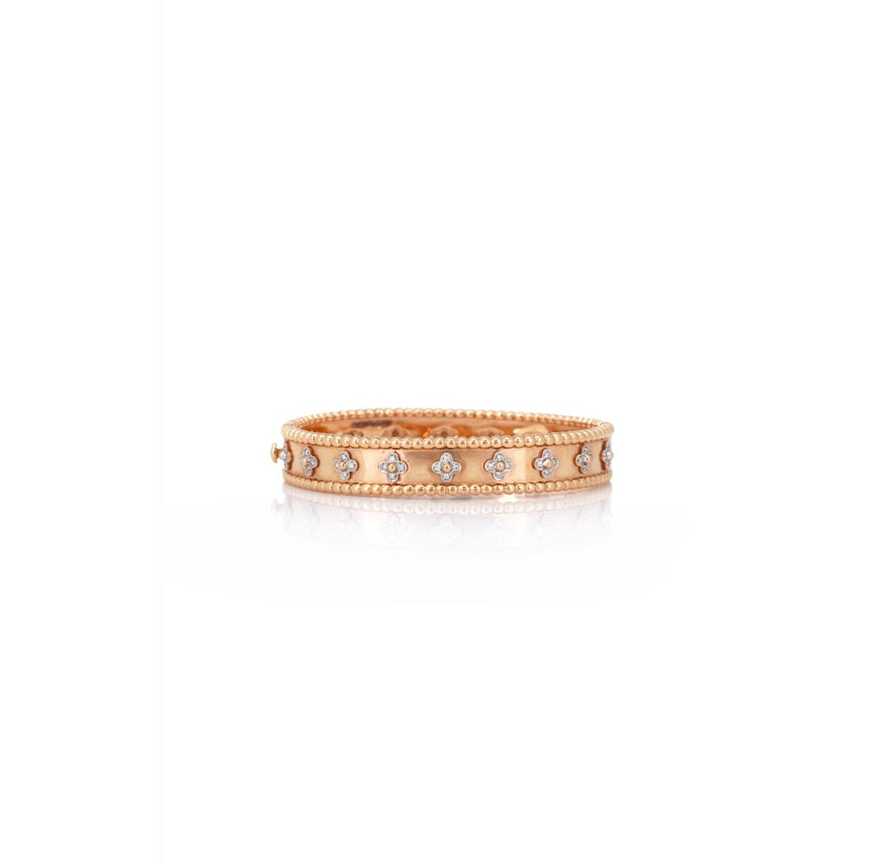 18K Yellow Gold Diamond Crossover Cuff Bracelet