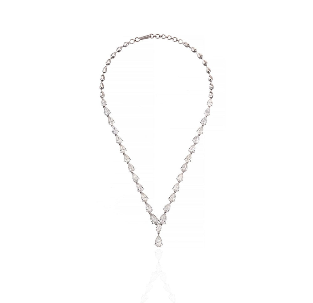 Diamond Tennis Necklace in 18K White Gold | Luxury Fine Jewellery