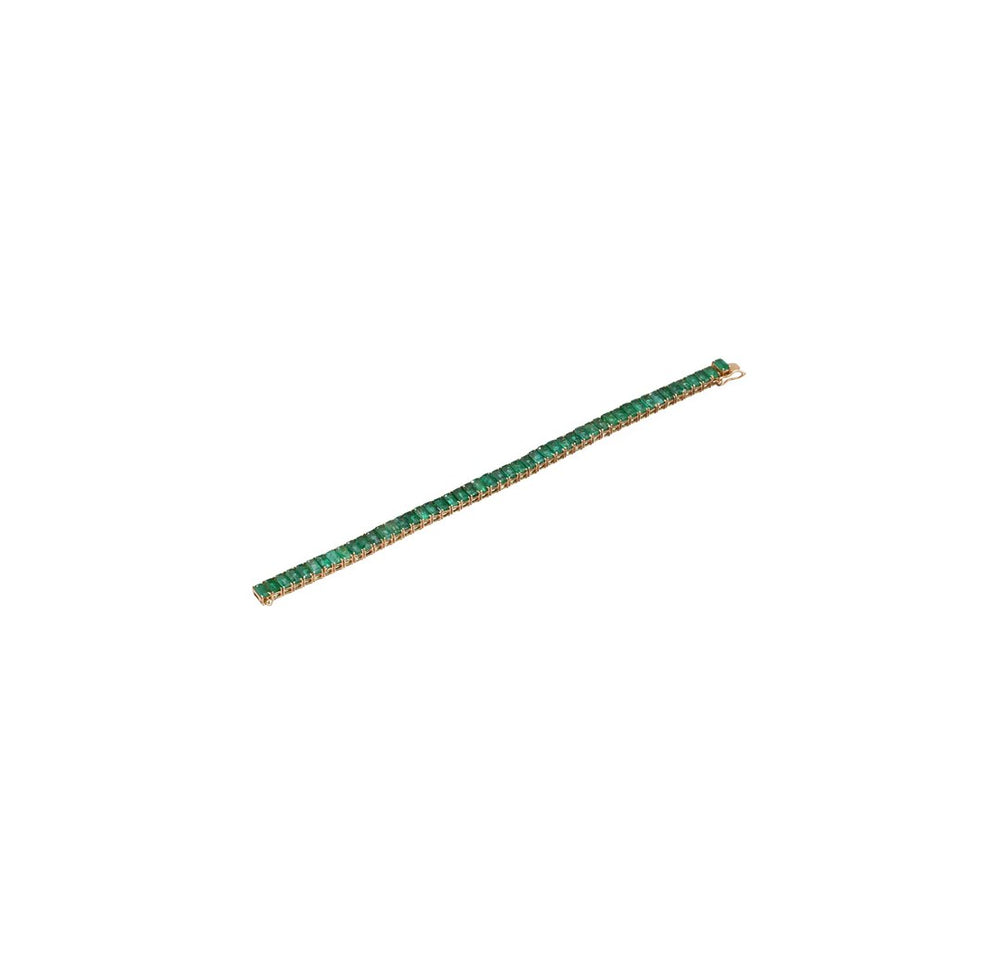 18K Yellow Gold Emerald Tennis Bracelet