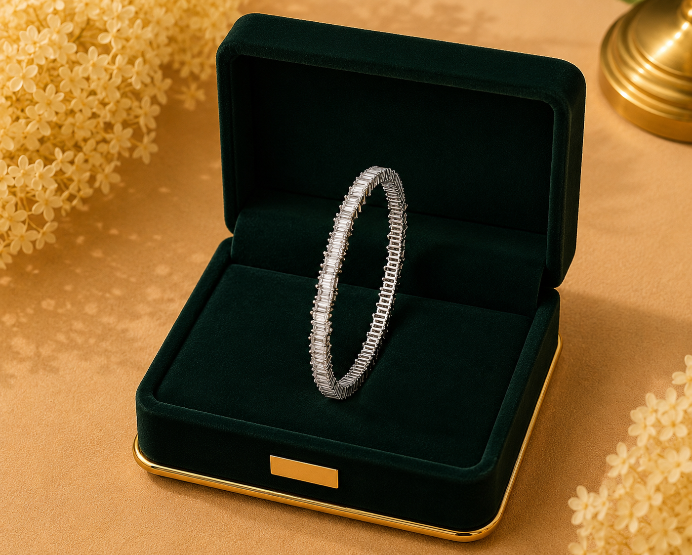 Lunaria Diamond Crescent Bracelet in 18K Gold