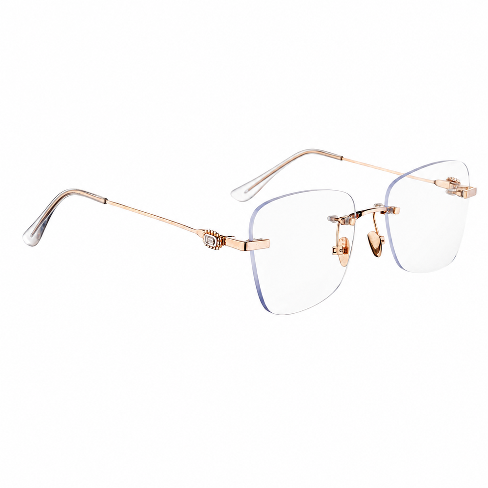 14K Gold and Diamond Reading Glasses