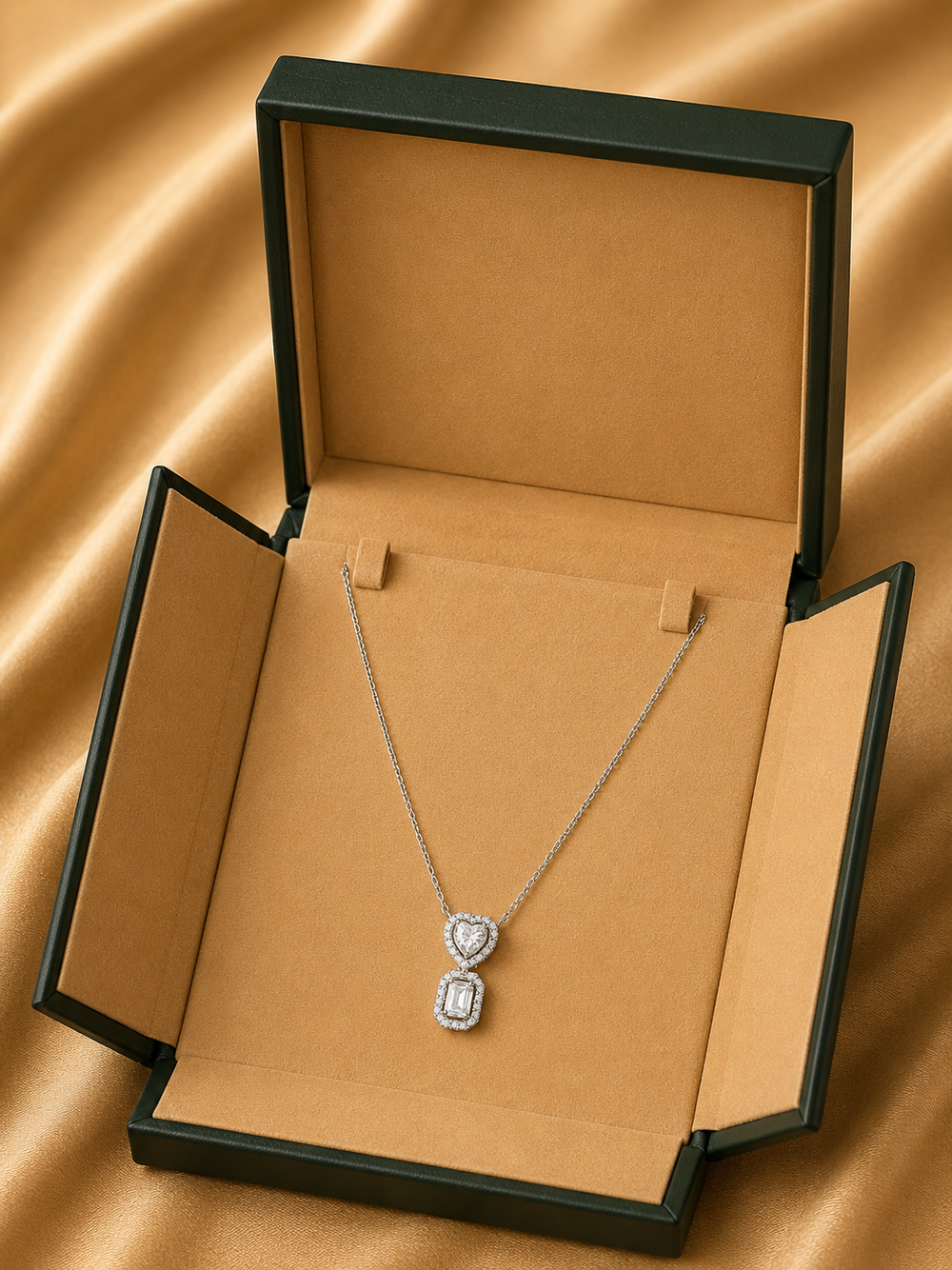 Minimal Diamond Pendant Necklace in 14K Gold