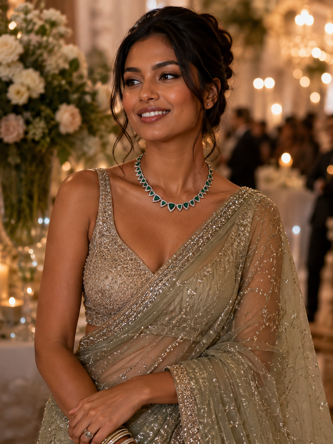 Emerald Royale Diamond Tennis Necklace in 18K Gold | Luxury Statement Fine Jewellery