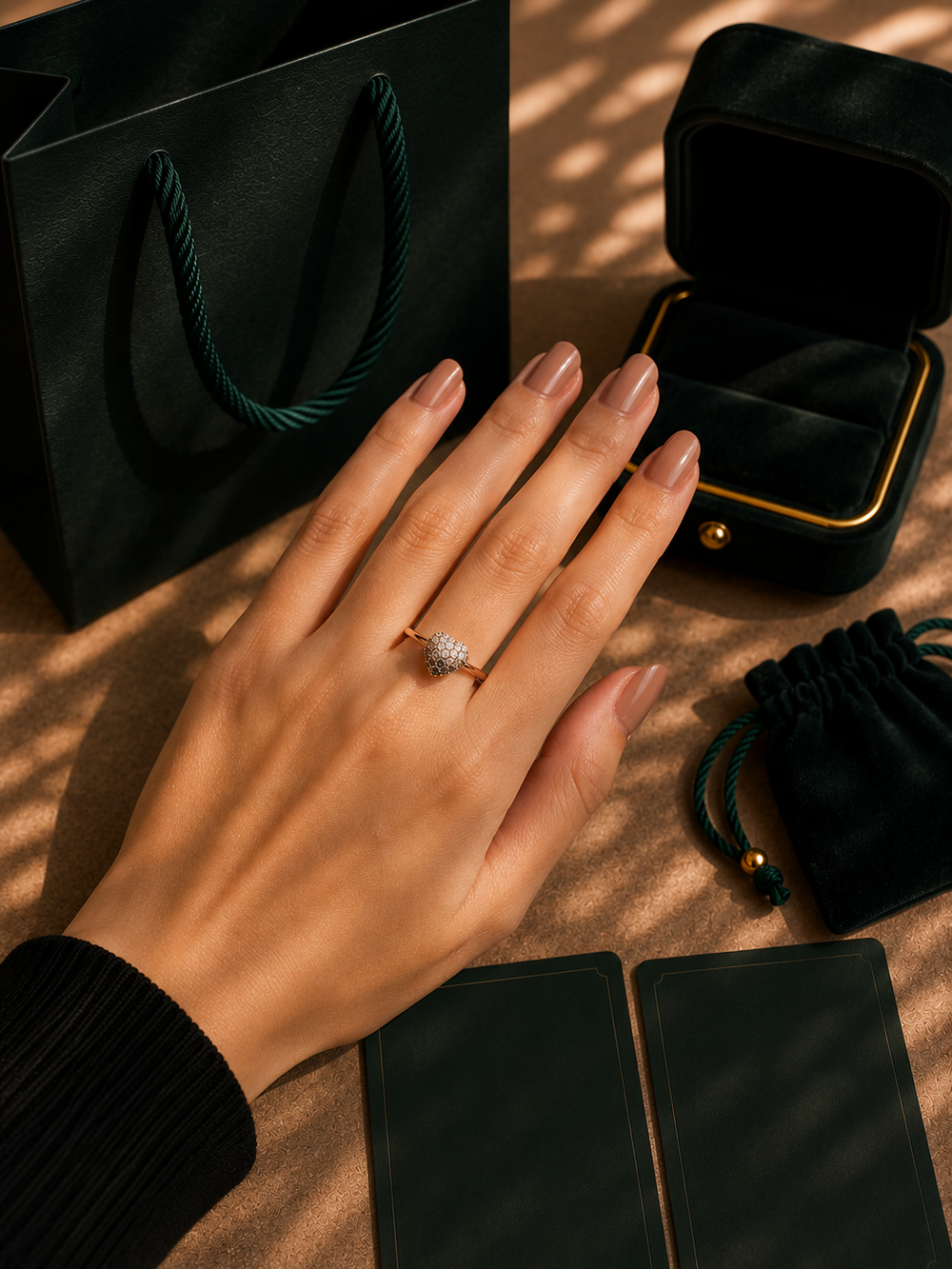 Sweet Disco Ombre Diamond Ring in 18K Gold