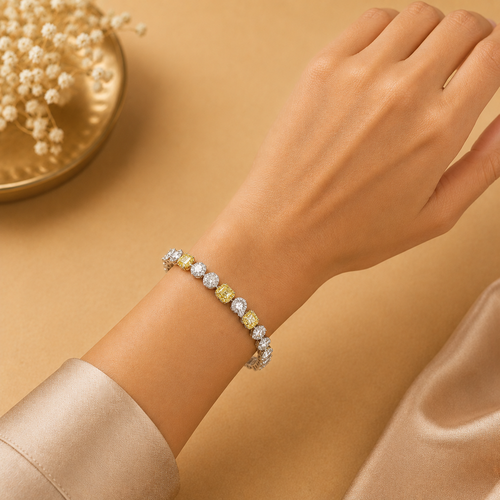 Éclipse Diamond Tennis Bracelet in 14K White Gold