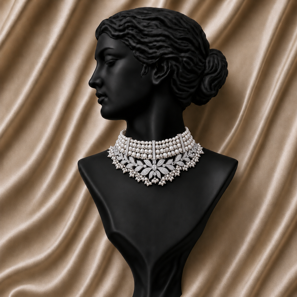 LaJoya Crescent Diamond Necklace in 18K Gold