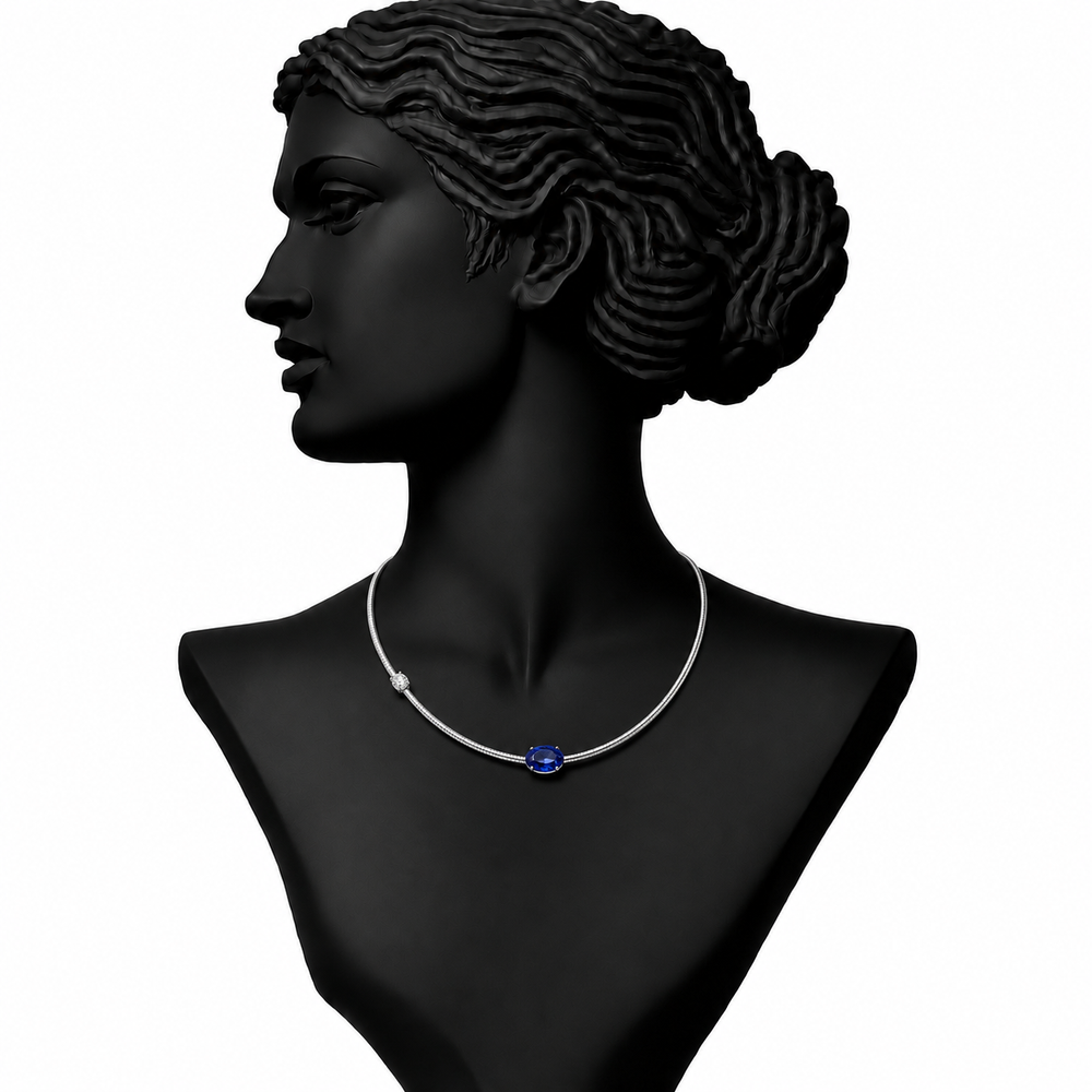 Tanzanite Diamond Pendant Necklace in 18K Gold