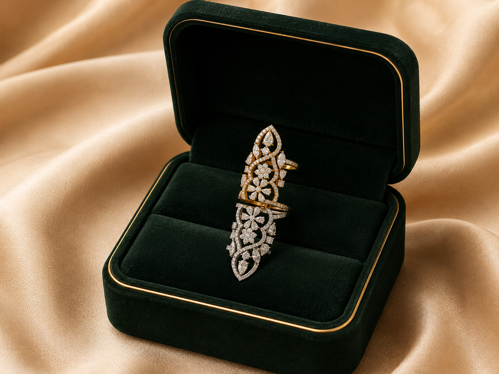 Arabesque Diamond Statement Ring in 18K Gold