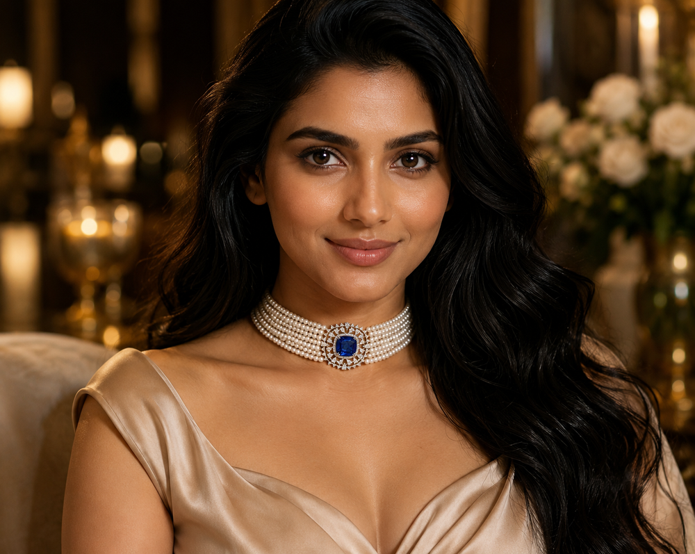 Izzari Regal Sapphire Diamond Necklace in 14K Gold
