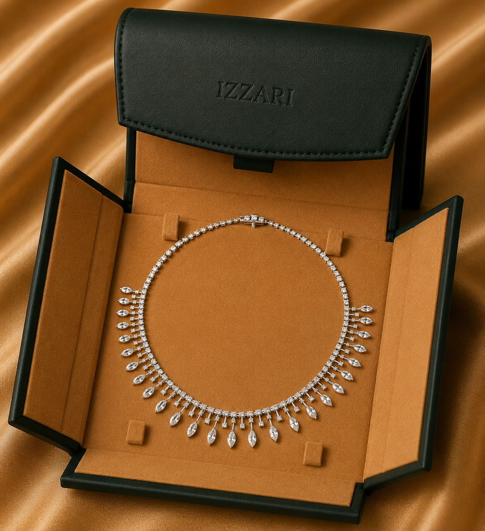Pink Diamond Statement Necklace in 18K Gold