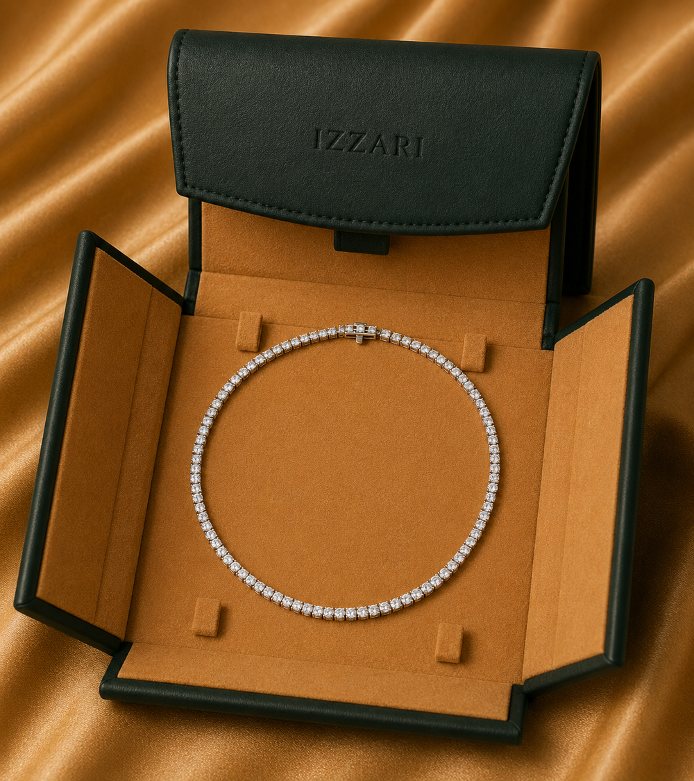 Classic Diamond Tennis Necklace in 18K Gold