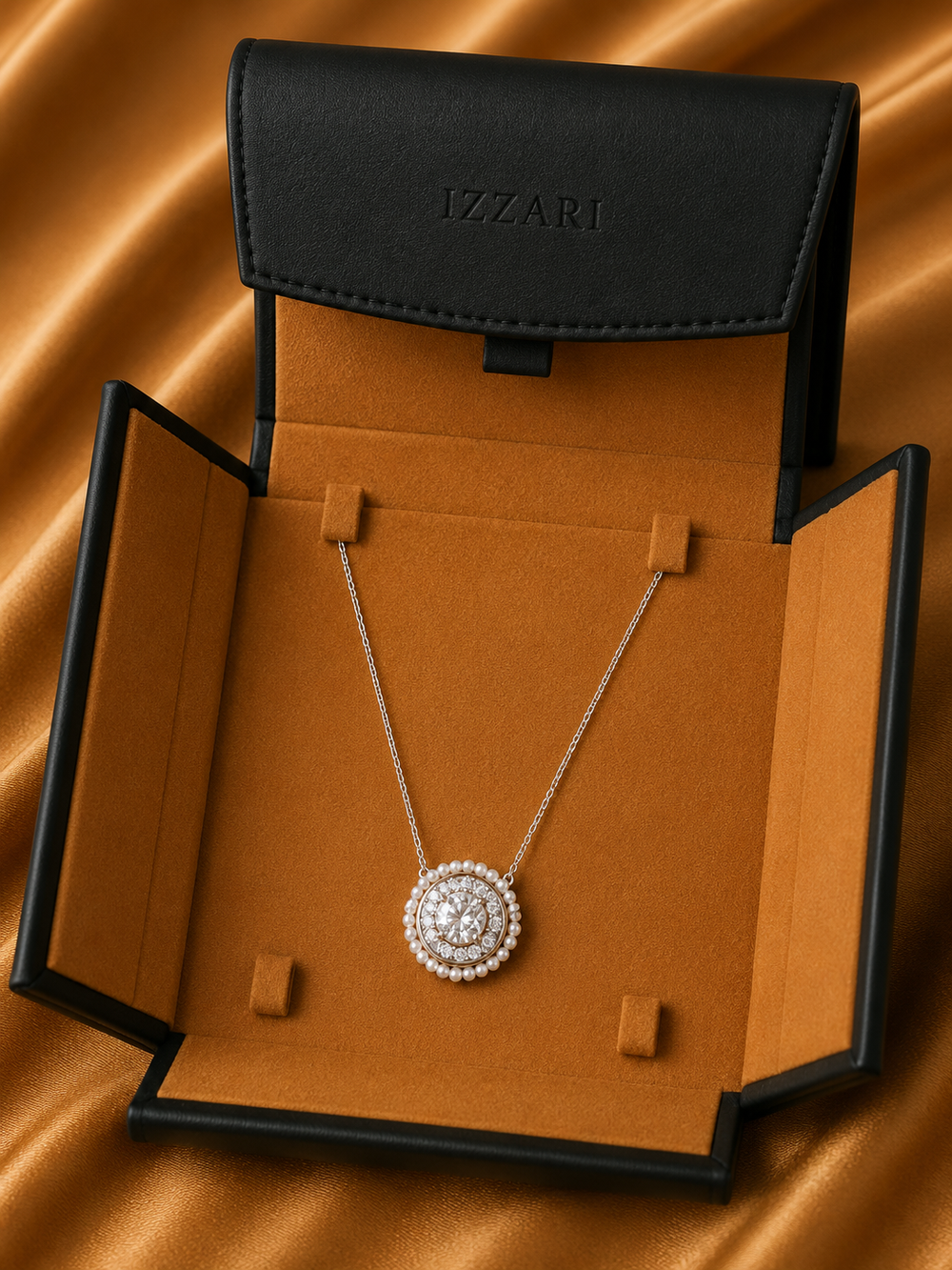 Rosé Halo Rose Cut Diamond Pendant Necklace in 18K Gold | Luxury Fine Jewellery