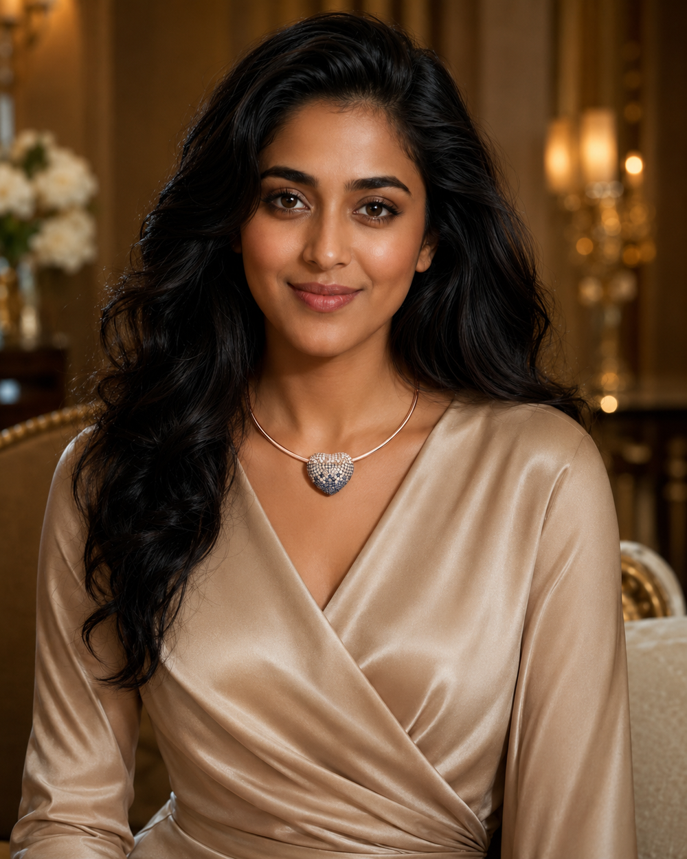 Veloura Heart Diamond Collar Necklace in 18K Gold | Luxury Fine Jewellery