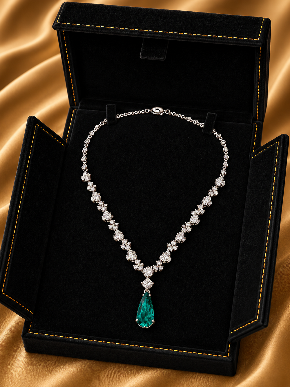 Celeste Curve Diamond Necklace in 14K Gold | Luxury Fine Jewellery