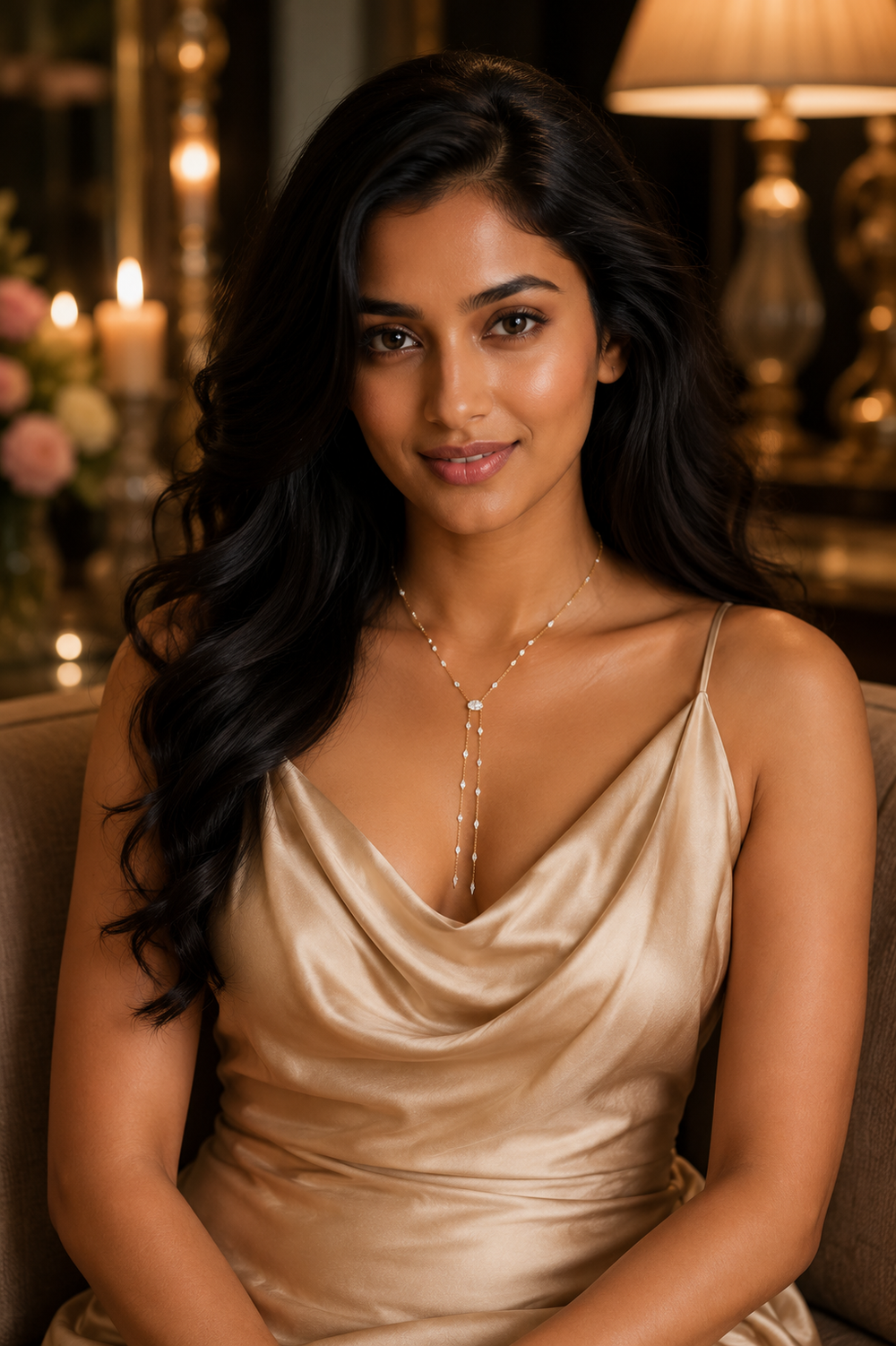 Celeste Diamond Lariat Necklace in 18K Gold | Luxury Fine Jewellery