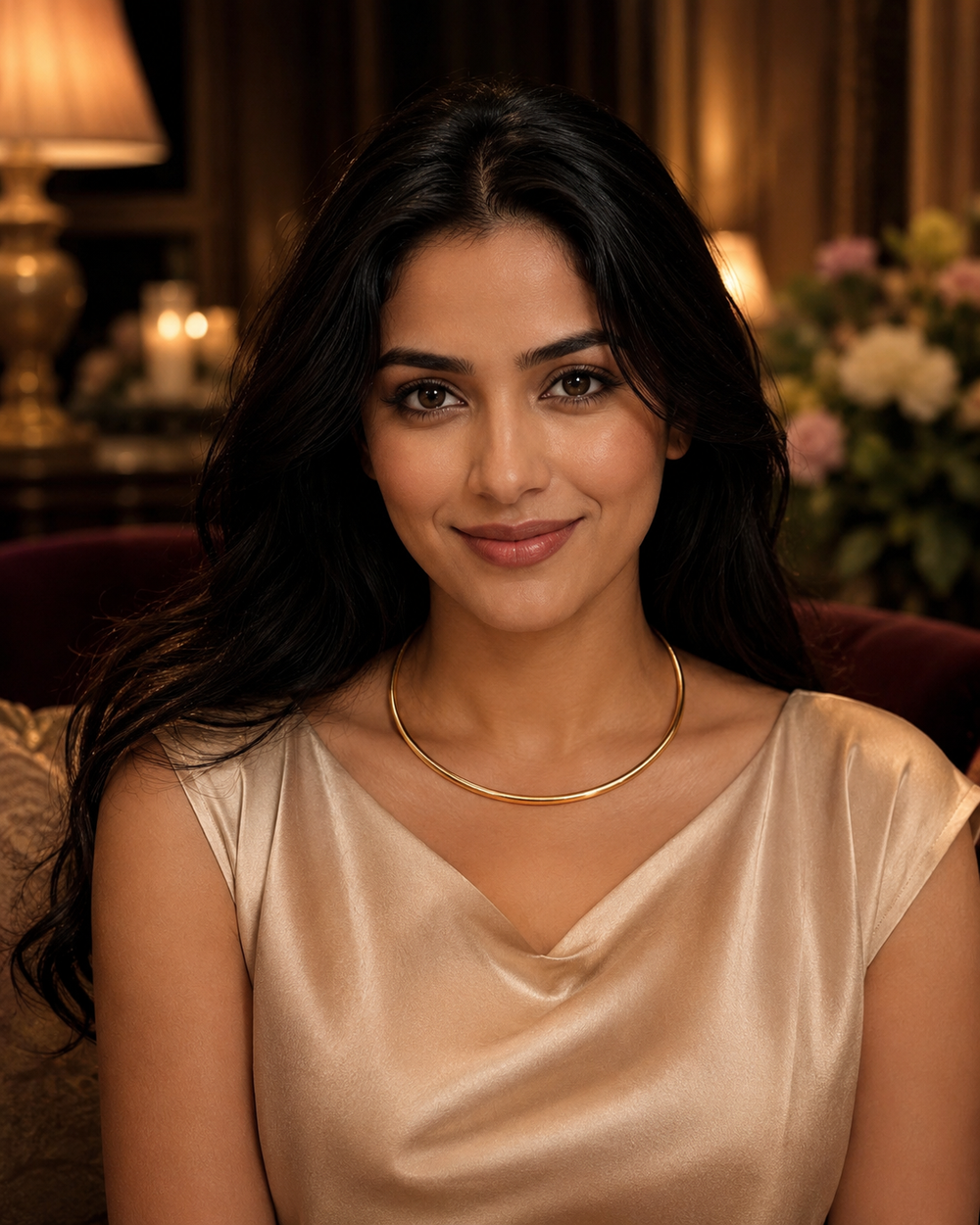 Aurielle Minimal Gold Curve Necklace in 18K Gold | Luxury Fine Jewellery