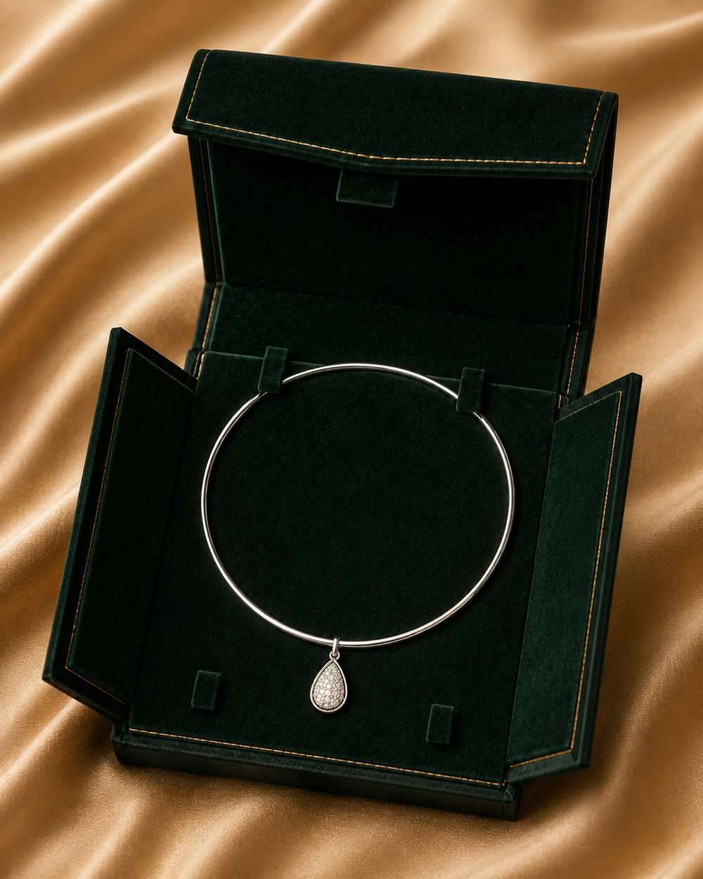 Luna Teardrop Diamond Pendant Necklace in 18K Gold | Luxury Fine Jewellery