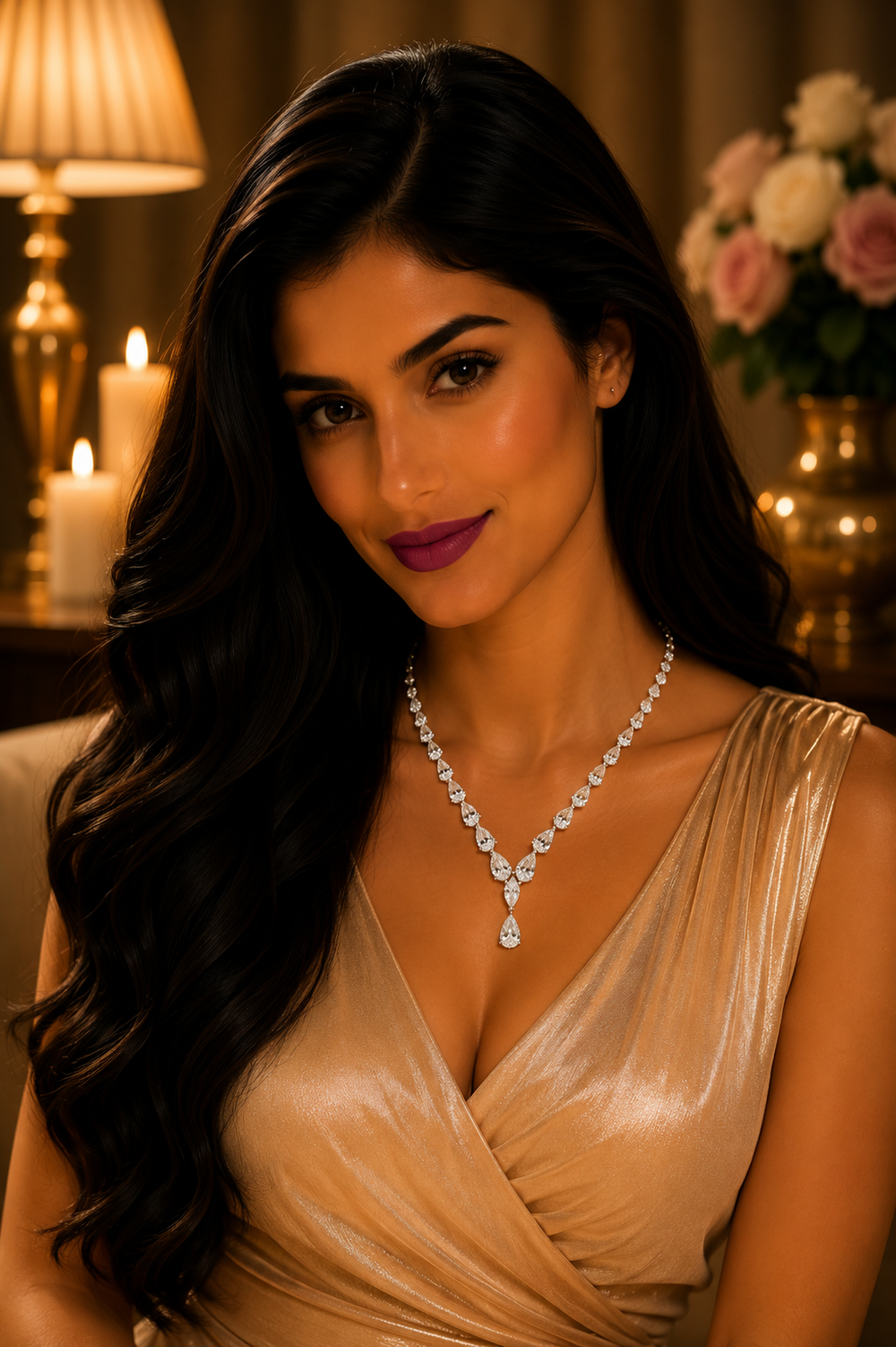 Diamond Tennis Necklace in 18K White Gold | Luxury Fine Jewellery