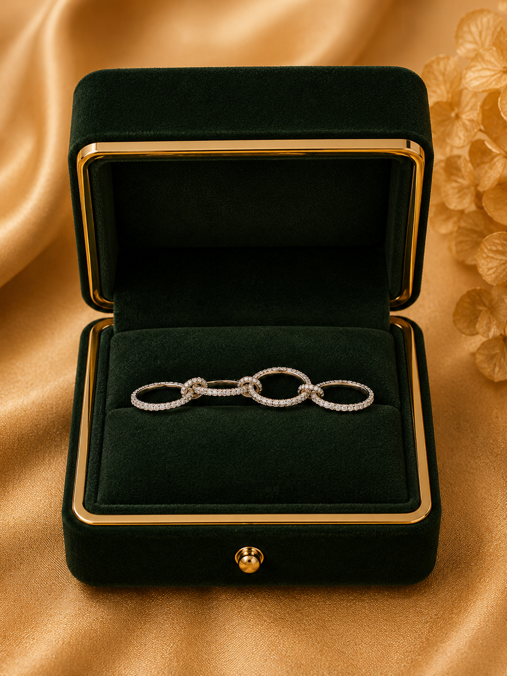 18K White Gold Diamond Wrap Cocktail Ring