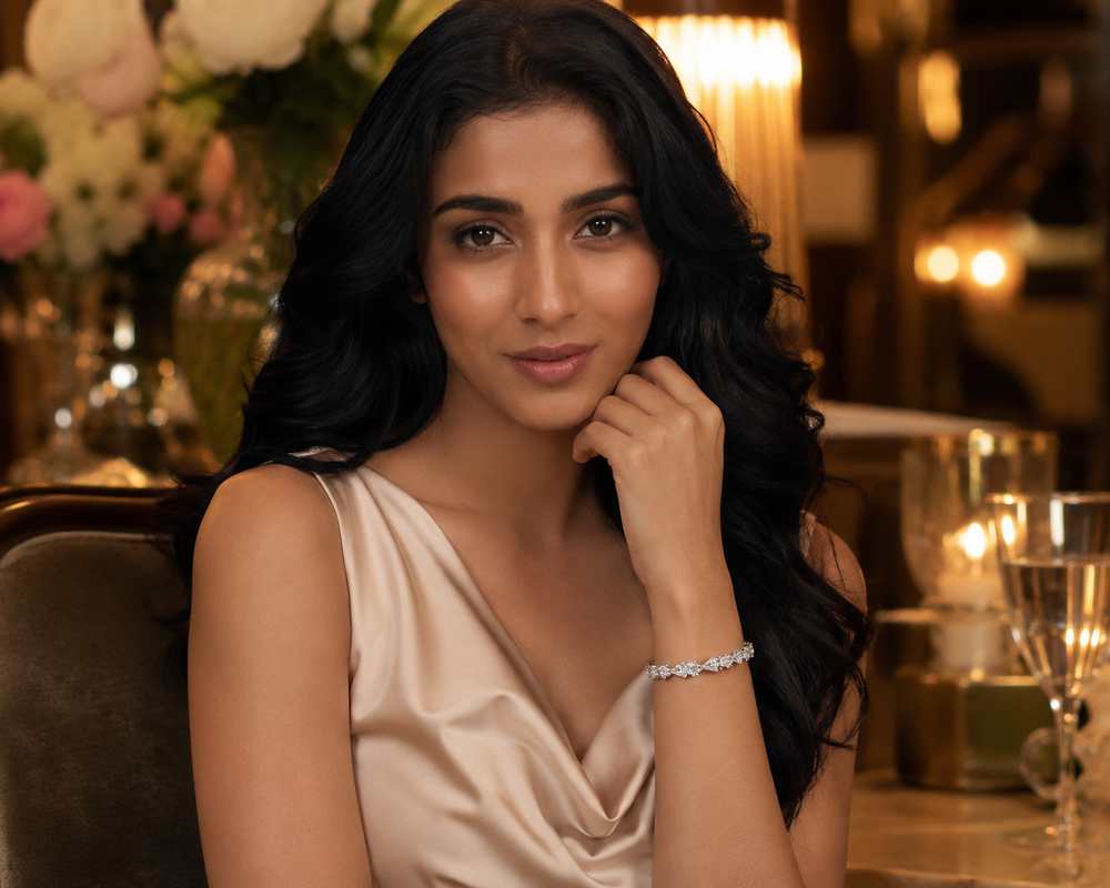 Celestique Diamond Tennis Bracelet in 18K White Gold