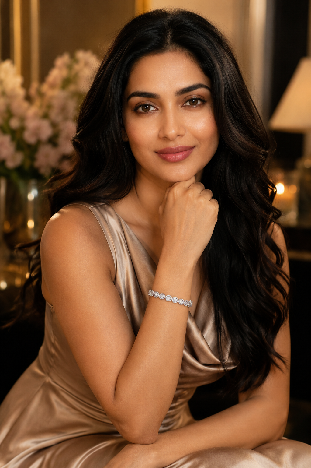 Asterica Sphere Illusion Diamond Bracelet in 18K White Gold