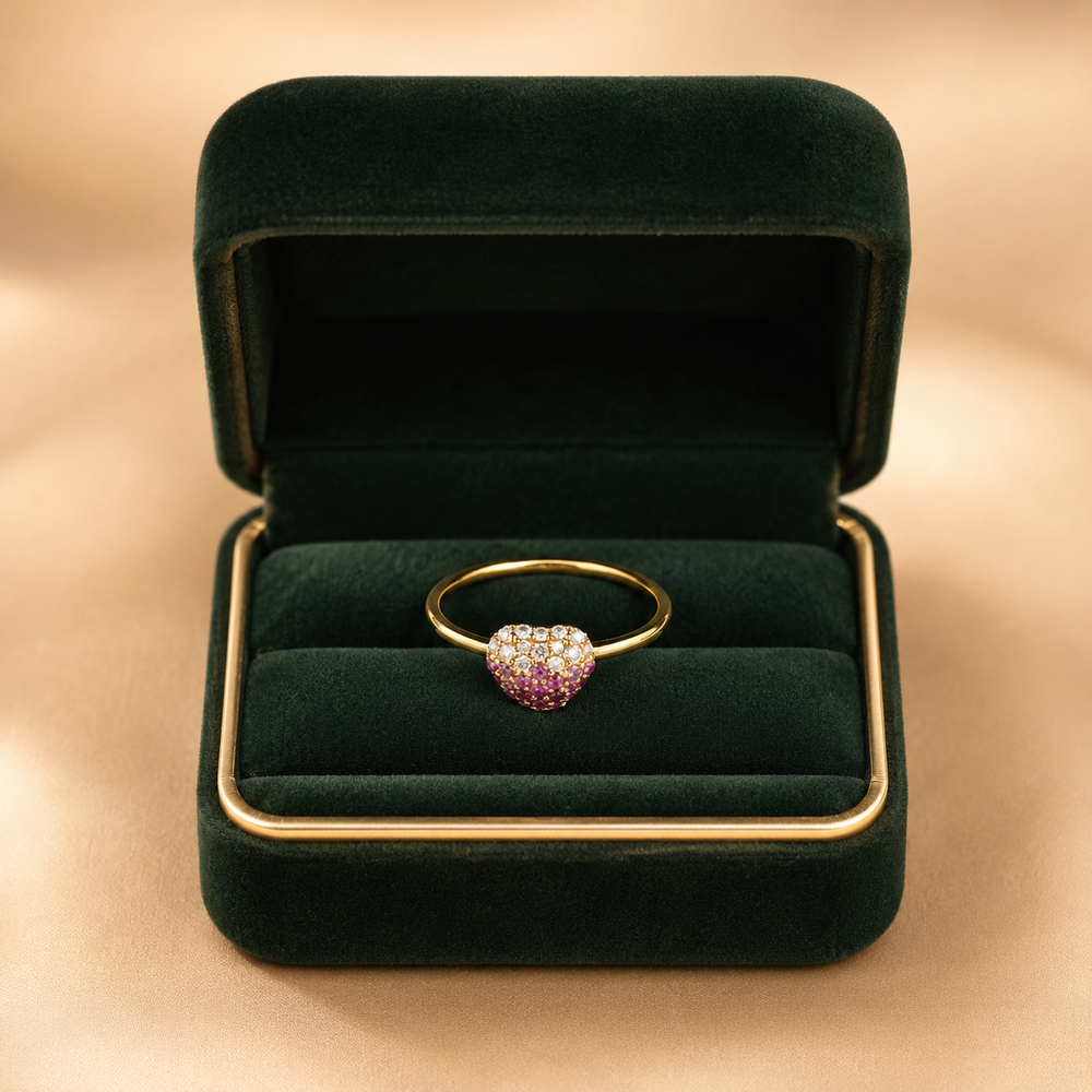 Blush Pear Halo Diamond Ring in 18K Gold