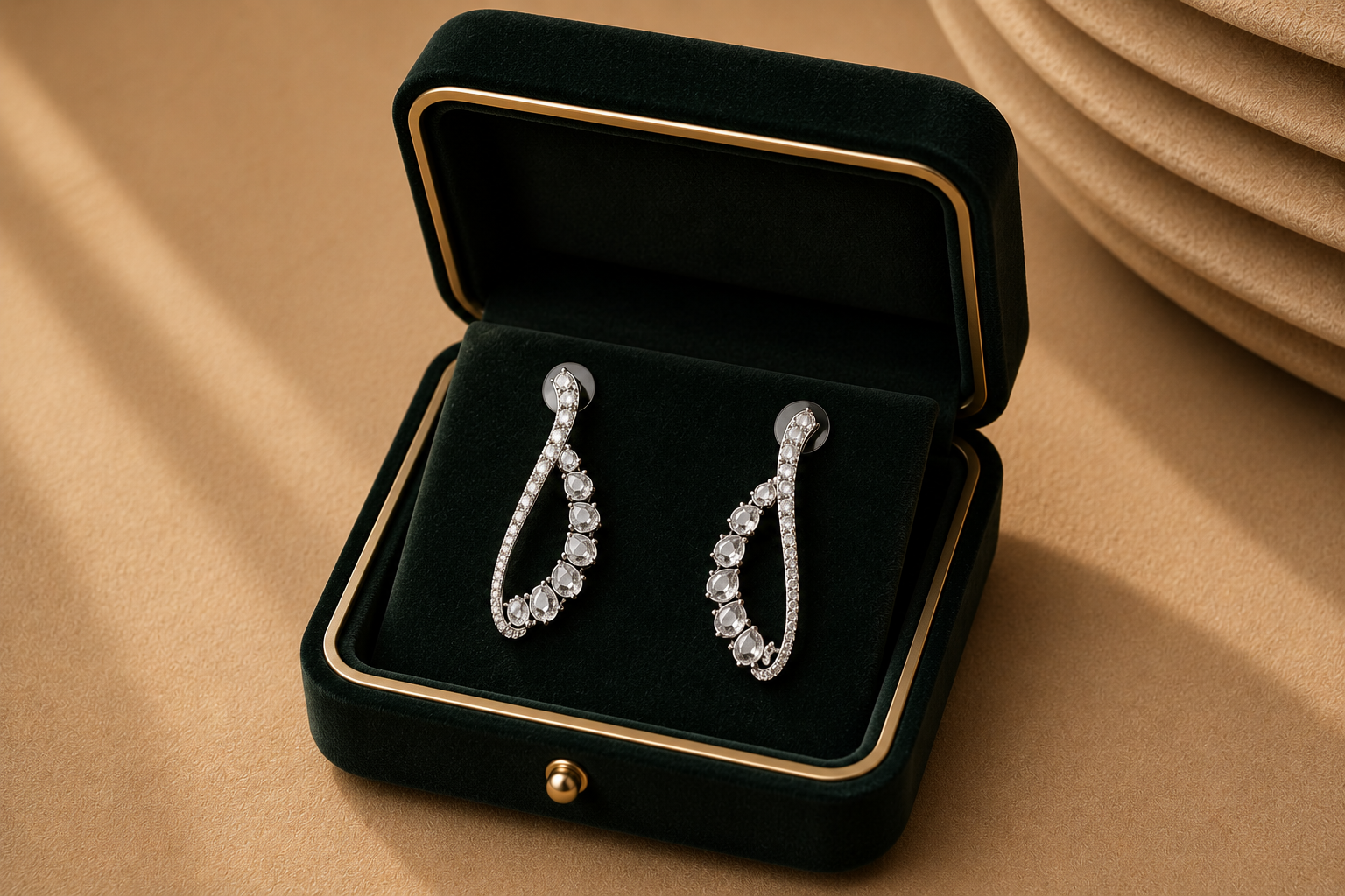 Aeris Diamond Hoop Earrings in 18K Gold