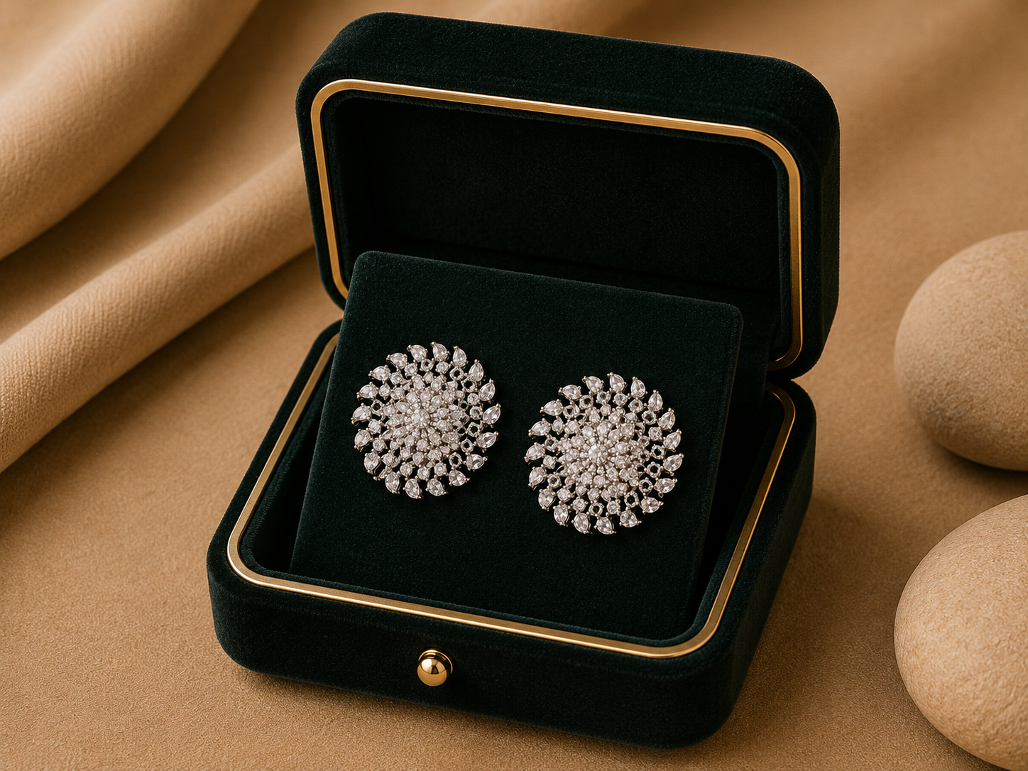 Noir Cascata Diamond Statement Earrings