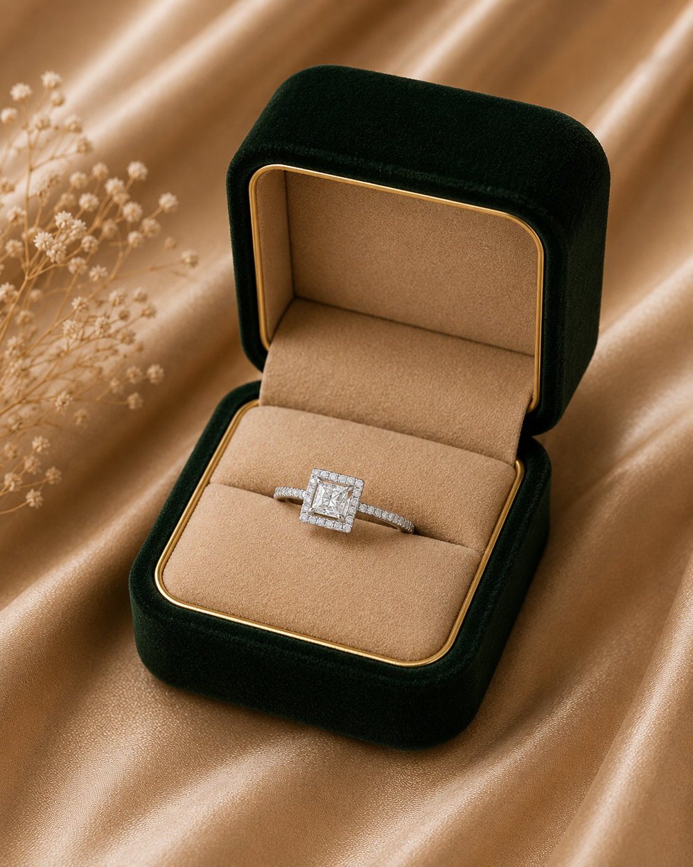 Asterica Asscher Solitaire Ring