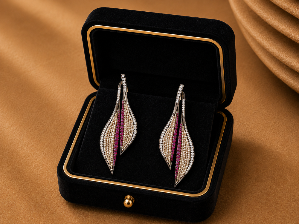 Rosévelle Diamond Leaf Drop Earrings